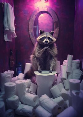 Funny Raccoon Toilet Rolls