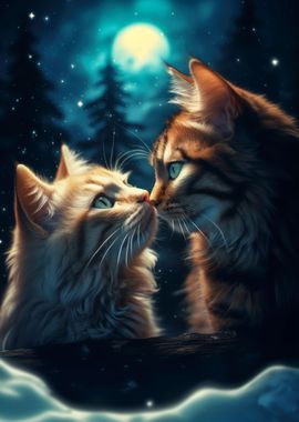 cute cat in love