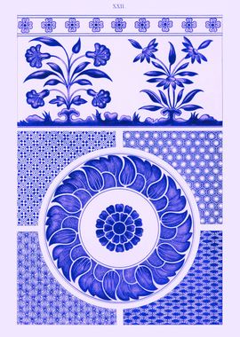 Blue flower pattern