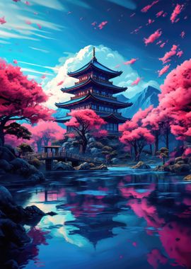 Japan Cherry Blossom Art