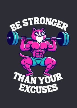 No excuses gym cat 