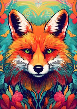 Red Fox Potrait Abstract