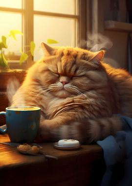 Fat Cat Coffee Animal Pet