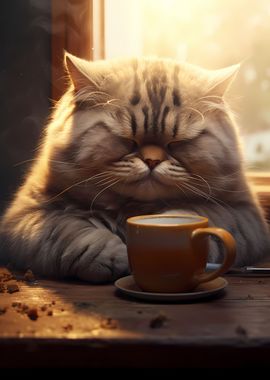 Fat Cat Coffee Animal Pet