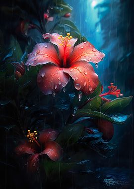 Rainy Tropical flower