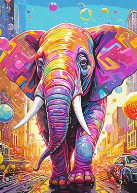 Colorful Elephant Vintage