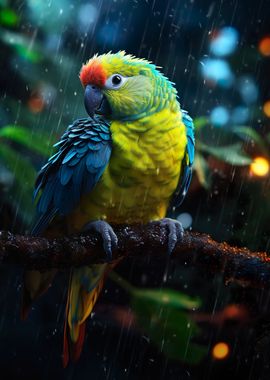 Epic Rainy Parakeet