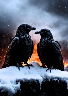 Hugin and Munin Raven