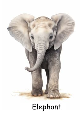 Elephant baby art cute