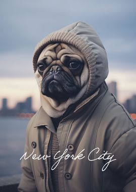 Cute Pug New York Fashion