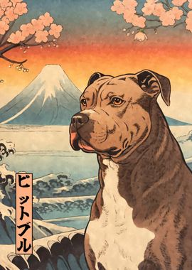 Pit Bull Terrier Woodblock