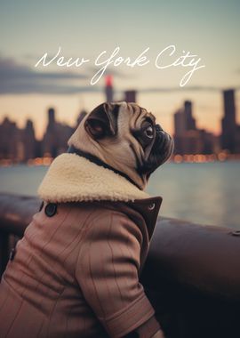 Pug Dog NYC Vibe Cute