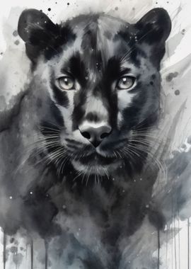 Watercolor Painted Panther