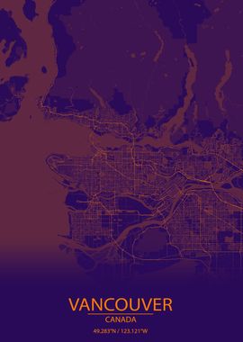 Vancouver BC Purple Map