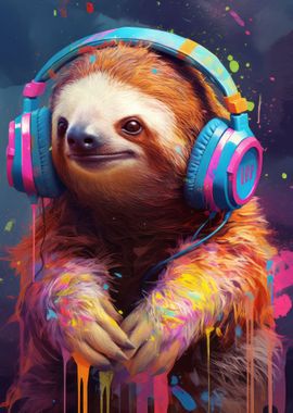 Funny Sloth DJ