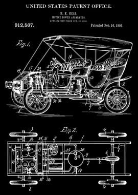 1909 Vintage Car Patent