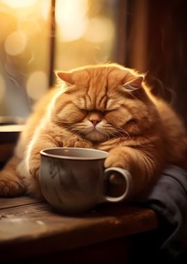 Fat Cat morning Coffee pet