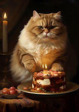 Fat Cat Birthday Cake Food