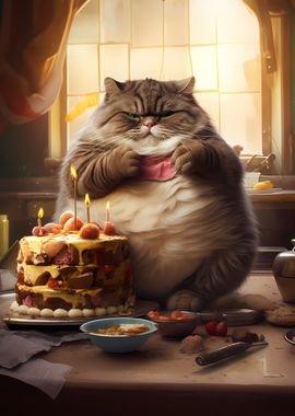 Fat Cat Birthday Cake Food