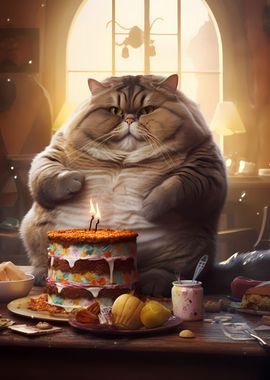 Fat Cat Birthday Cake Food