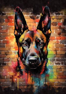 Belgian Malinois Graffiti