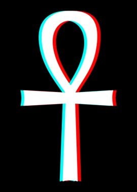 Ankh Symbol Glitch Art