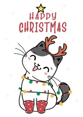 cat merry christmas