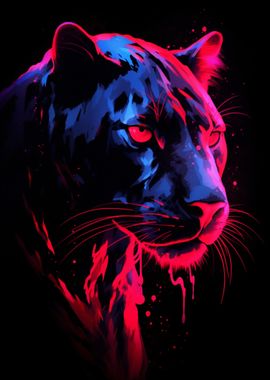 Red Neon Panther