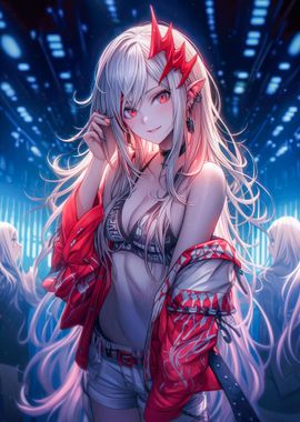 Cute Anime Girl in a Club