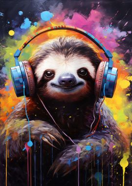 Funny Sloth DJ