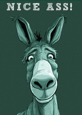 funny donkey toilet poster