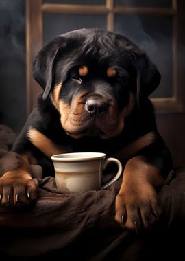 Rottweiler Dog Coffee Pup