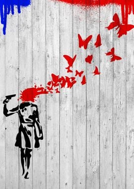 Banksy Girl Graffiti Art