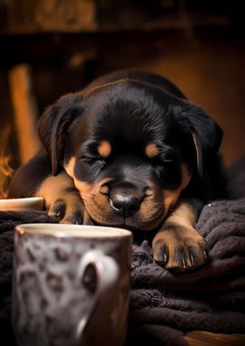 Rottweiler Dog Coffee Pup