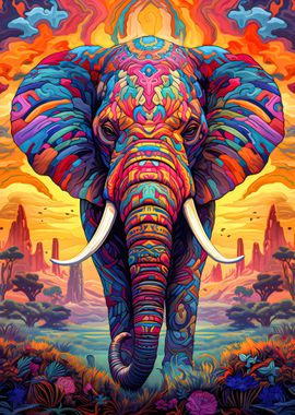 Vibrant Highland Elephant