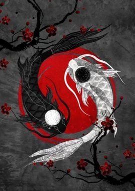 Yin Yang Fish koi anime