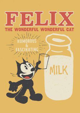 Felix the Cat With Milk