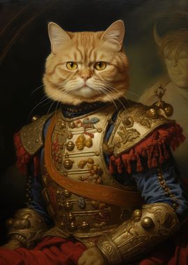 Renaissance cat portrait