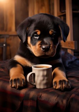 Rottweiler Dog Pup Coffee