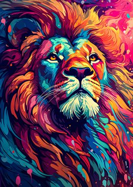 Vibrant Highland Lion