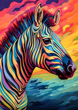 Vibrant Highland Zebra