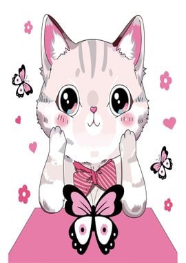 cute cat butterfly 