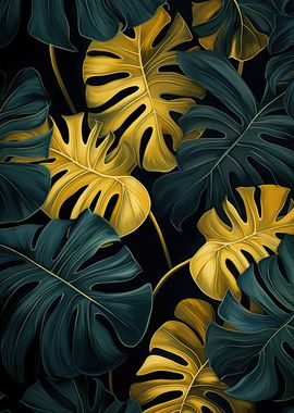 Leaves black and gold