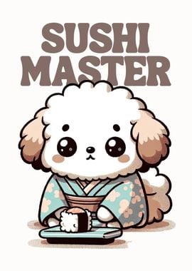 Cute dog pet sushi lover