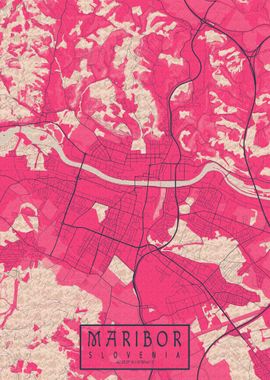 Maribor City Map Blossom