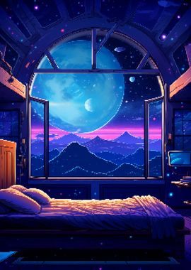 Lofi Space Window Pixel