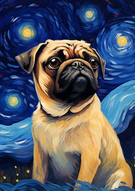 Pug Dog Vincent Van Gogh