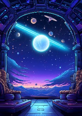 Space Room Arch Pixel Art