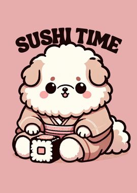 Cute kawaii pet sushi lover