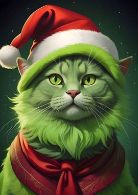 Christmas Cat Green